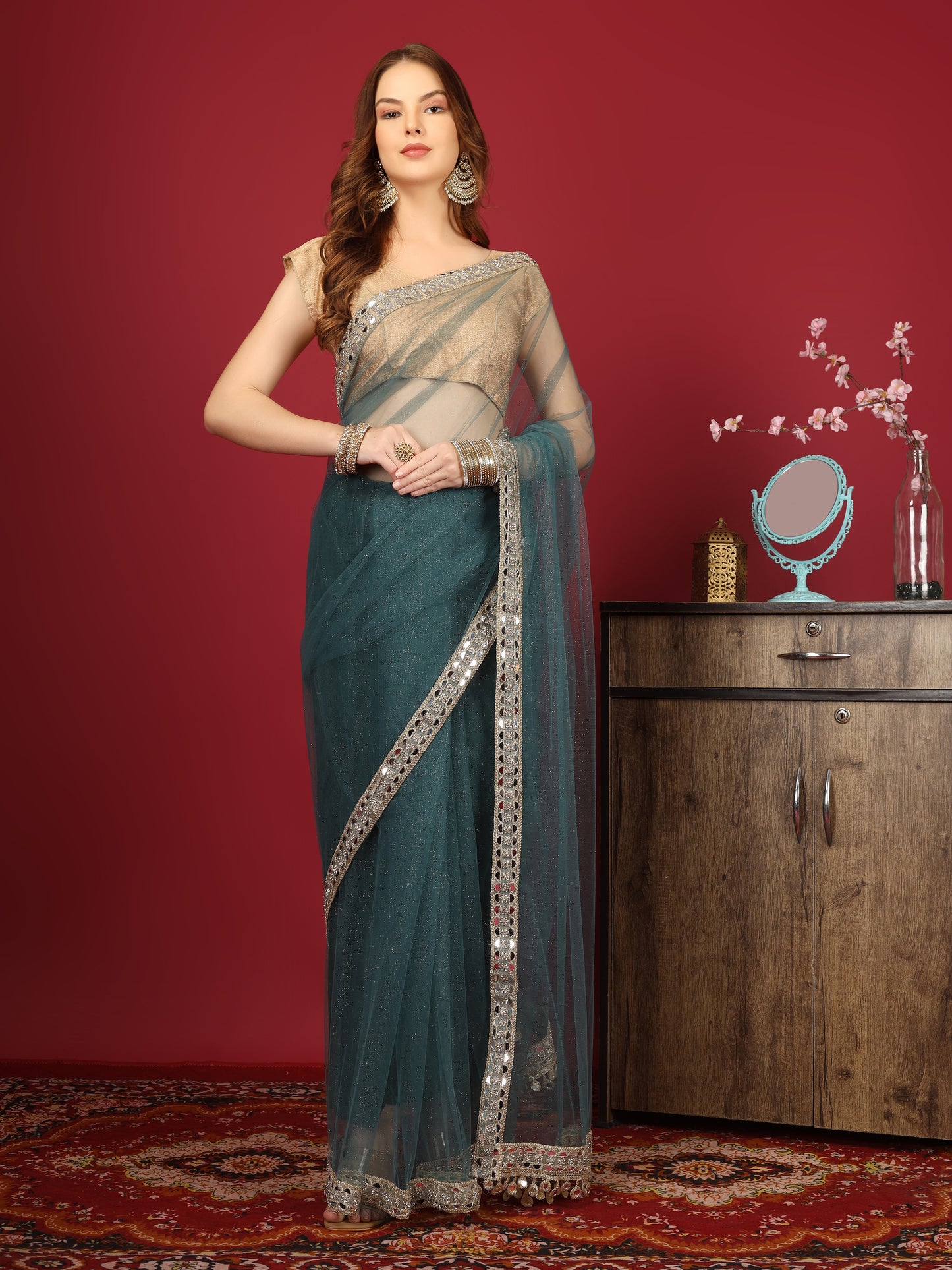 Panna Jyoti ā The Saree of Emerald Glow