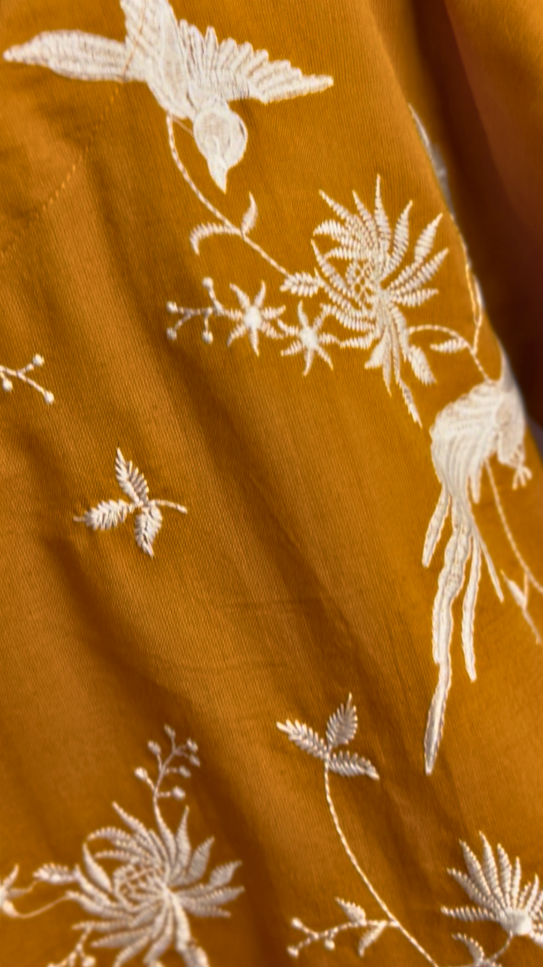 Mustard Bloom Hand-Embroidered Kurti