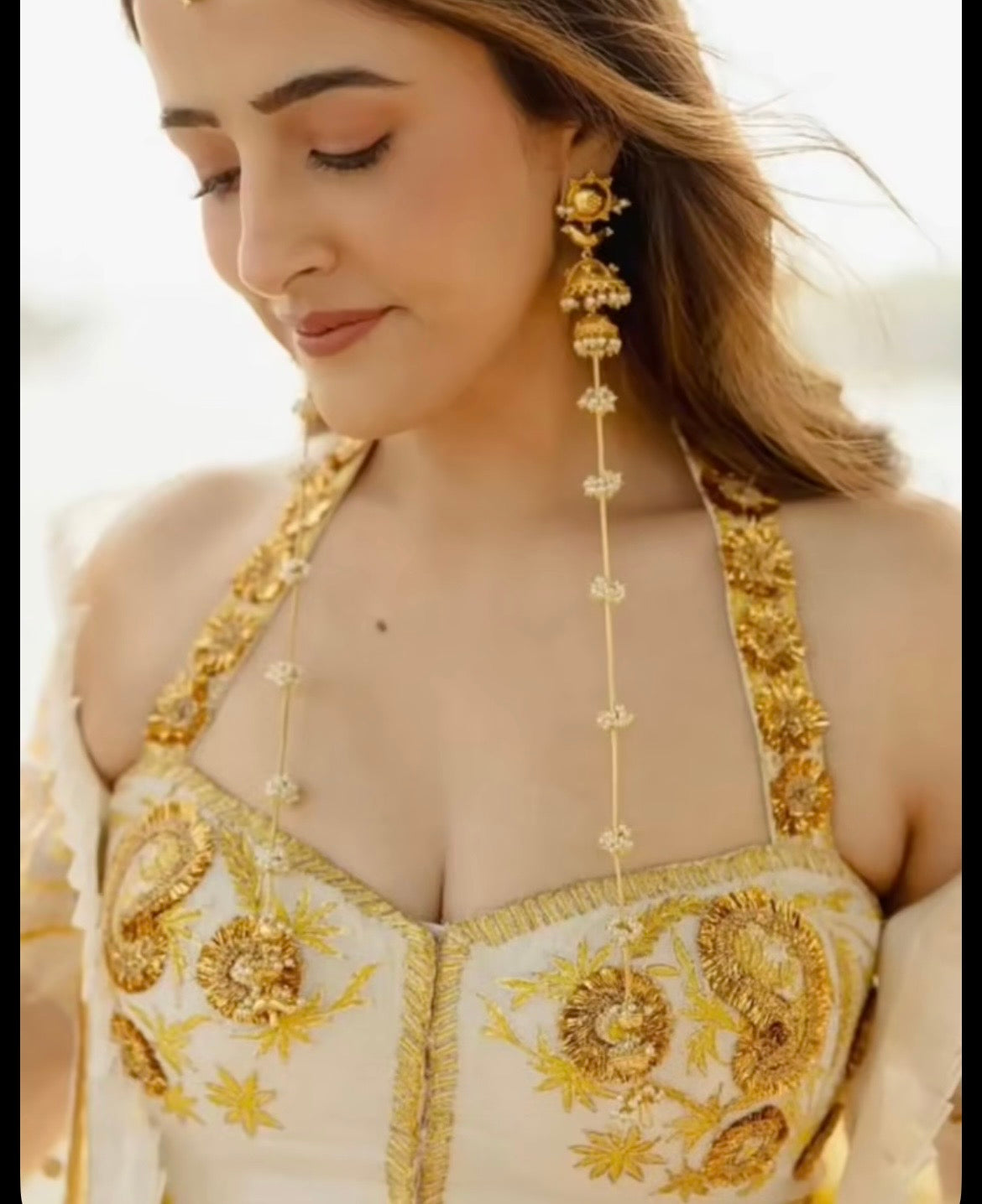 Nupur Sanon inspired Earings, lightweight, long chain earrings