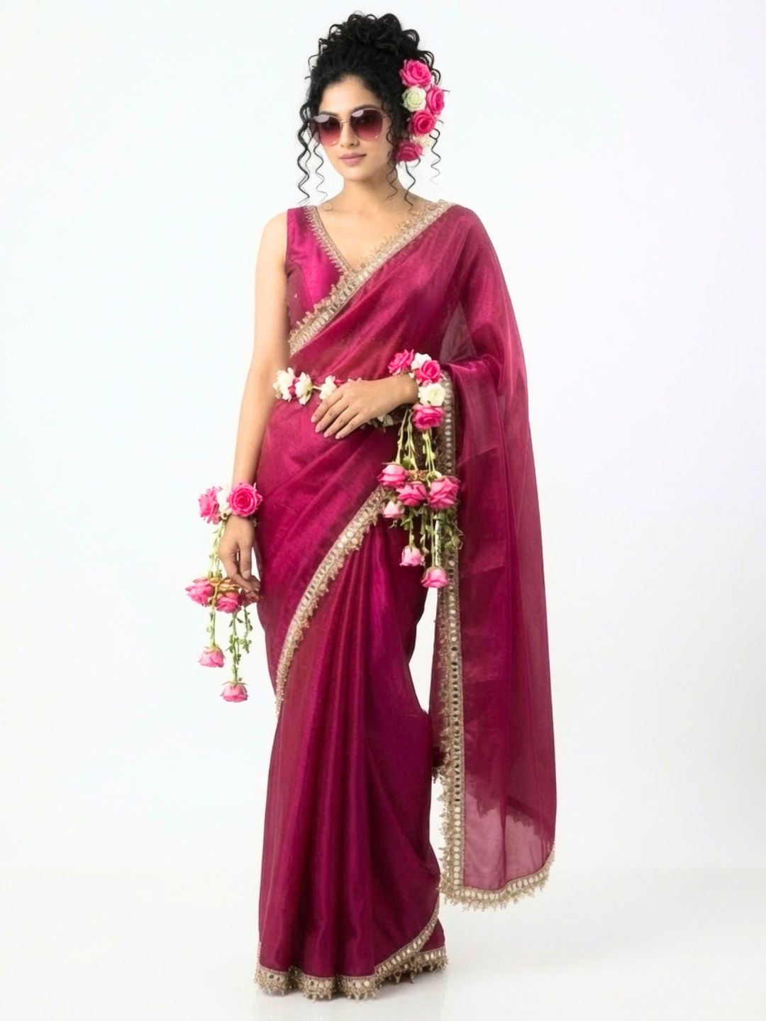 Aaina Gulabi – The Saree of Shimmering Reflections ✨