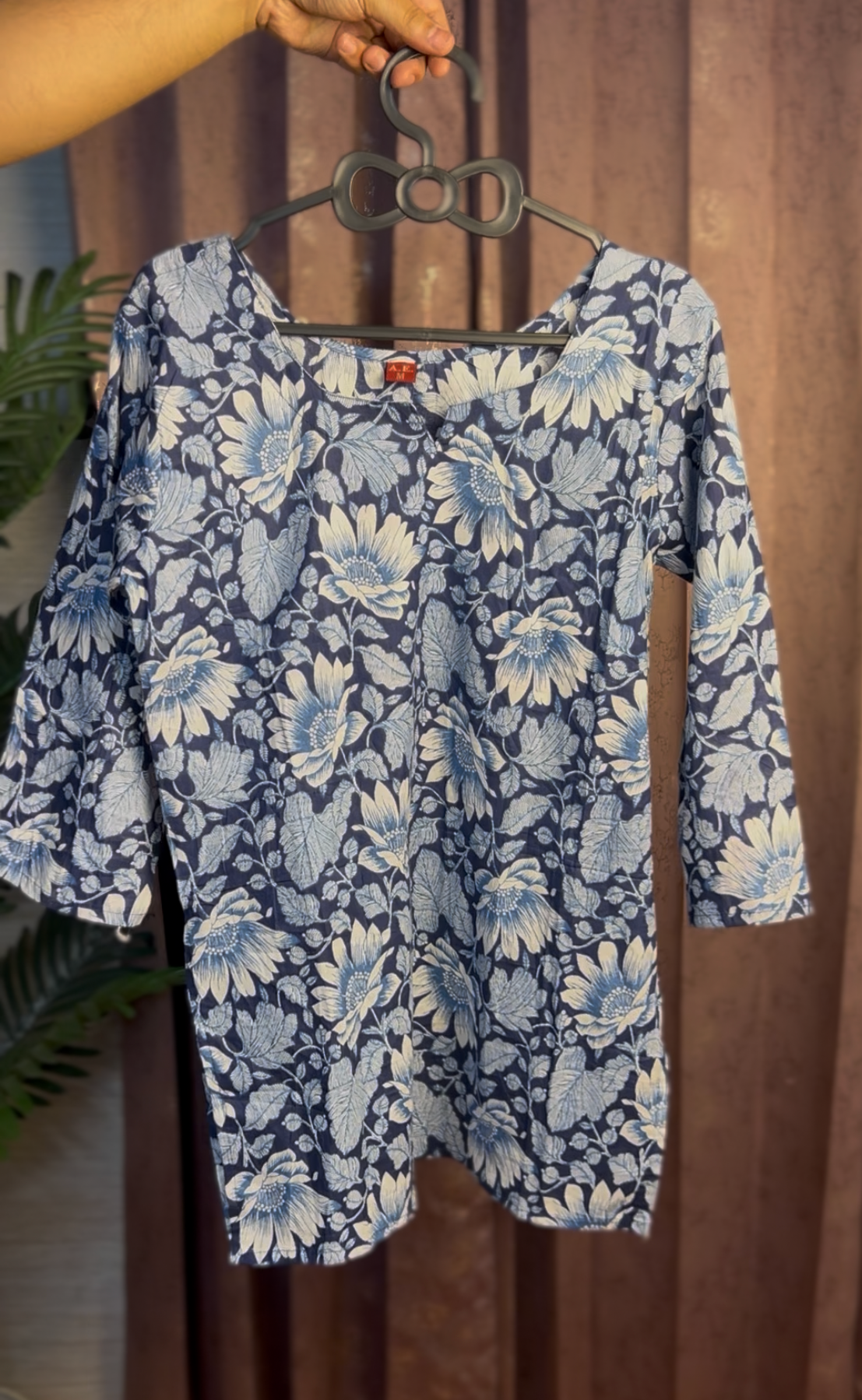 Midnight Bloom Floral Kurti