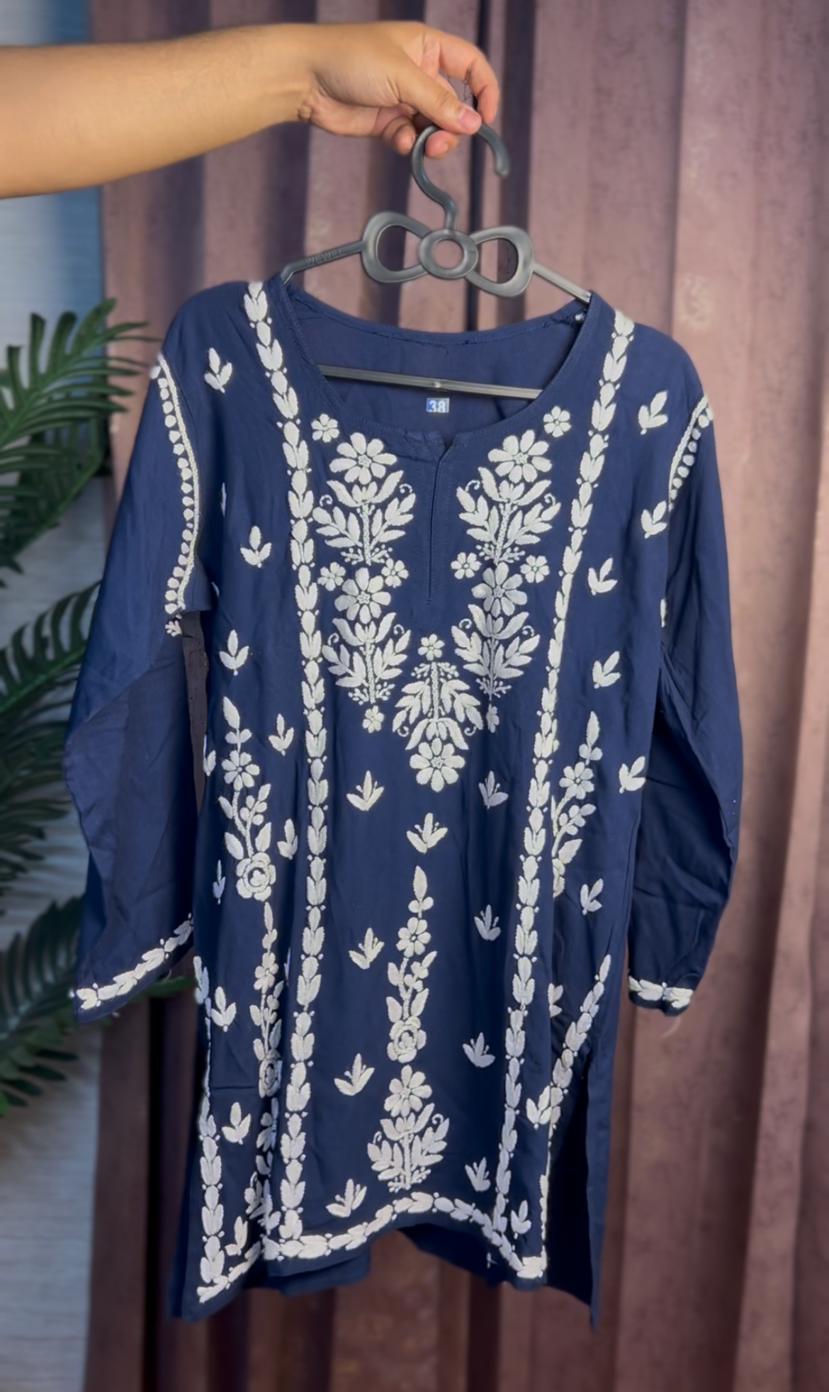 Royal Indigo Hand Embroidered Kurti