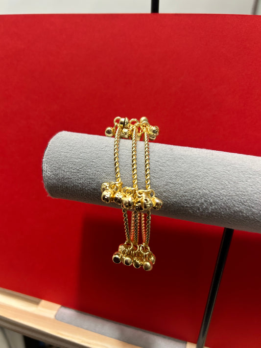 Gold Twisted Ghungroo Bangles
