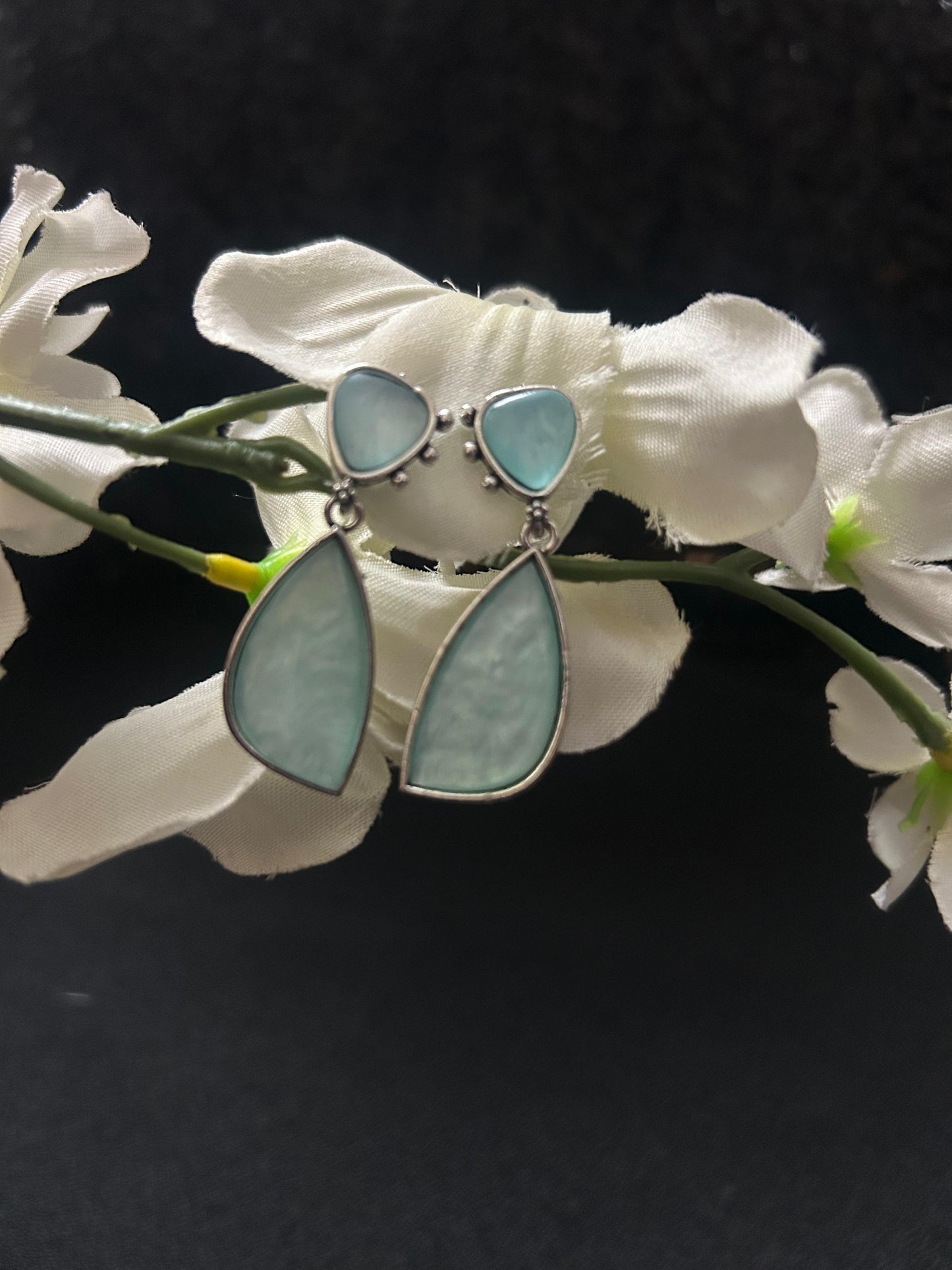 Light Teal Teardrop Earrings