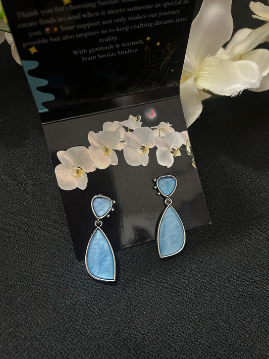 Sky Blue Teardrops Earrings