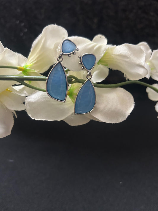 Sky Blue Teardrops Earrings