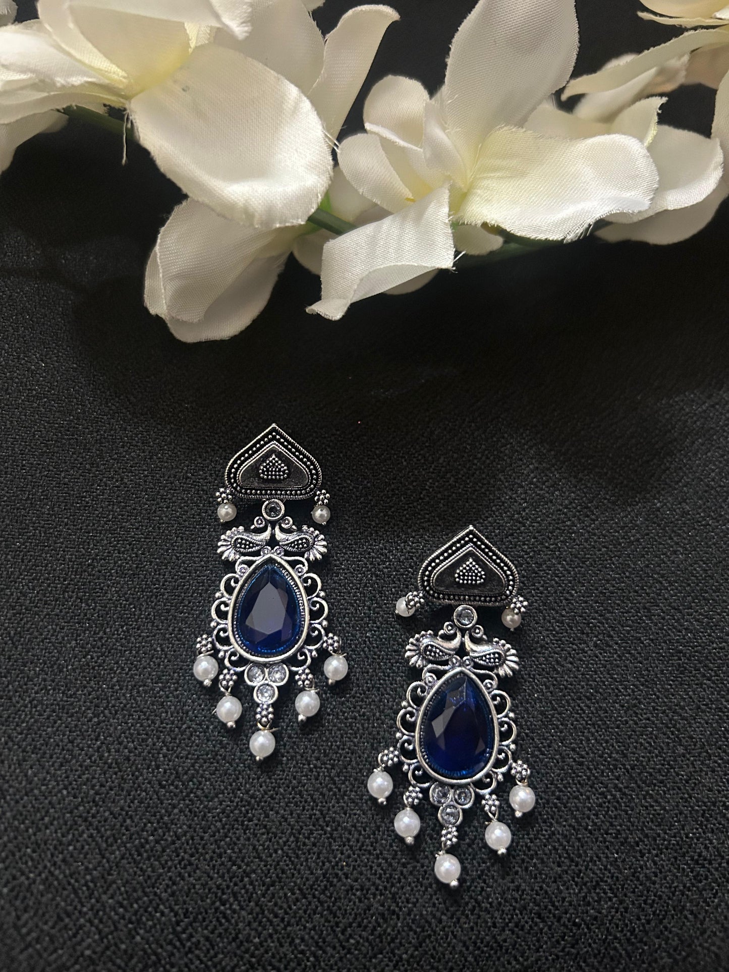 Royal Blue Stone Silver Teardrop