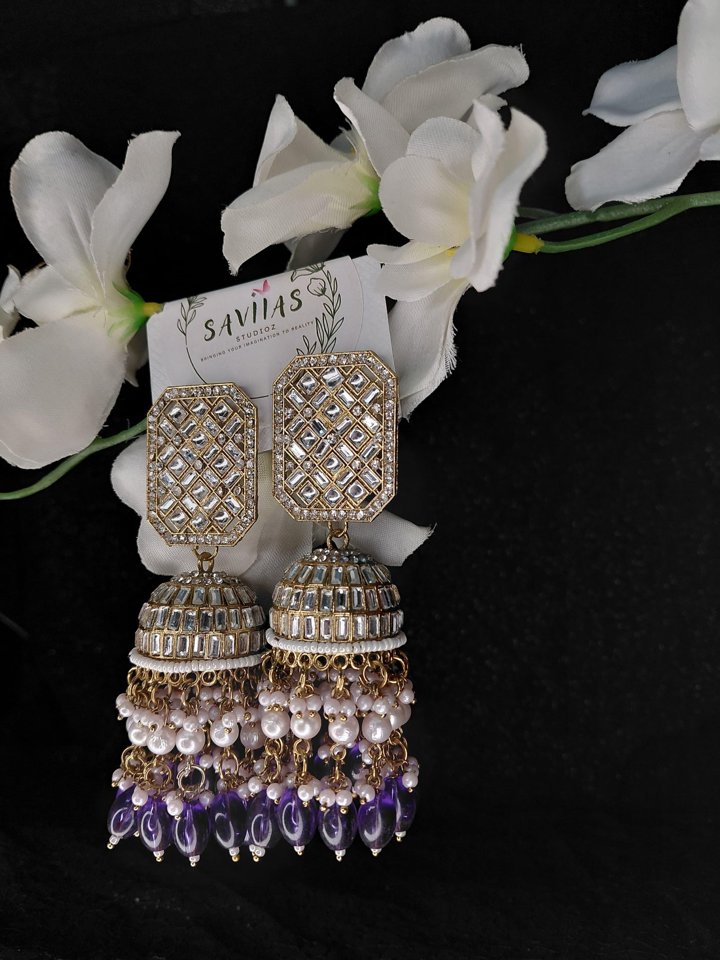 Square Studded Jhumkas