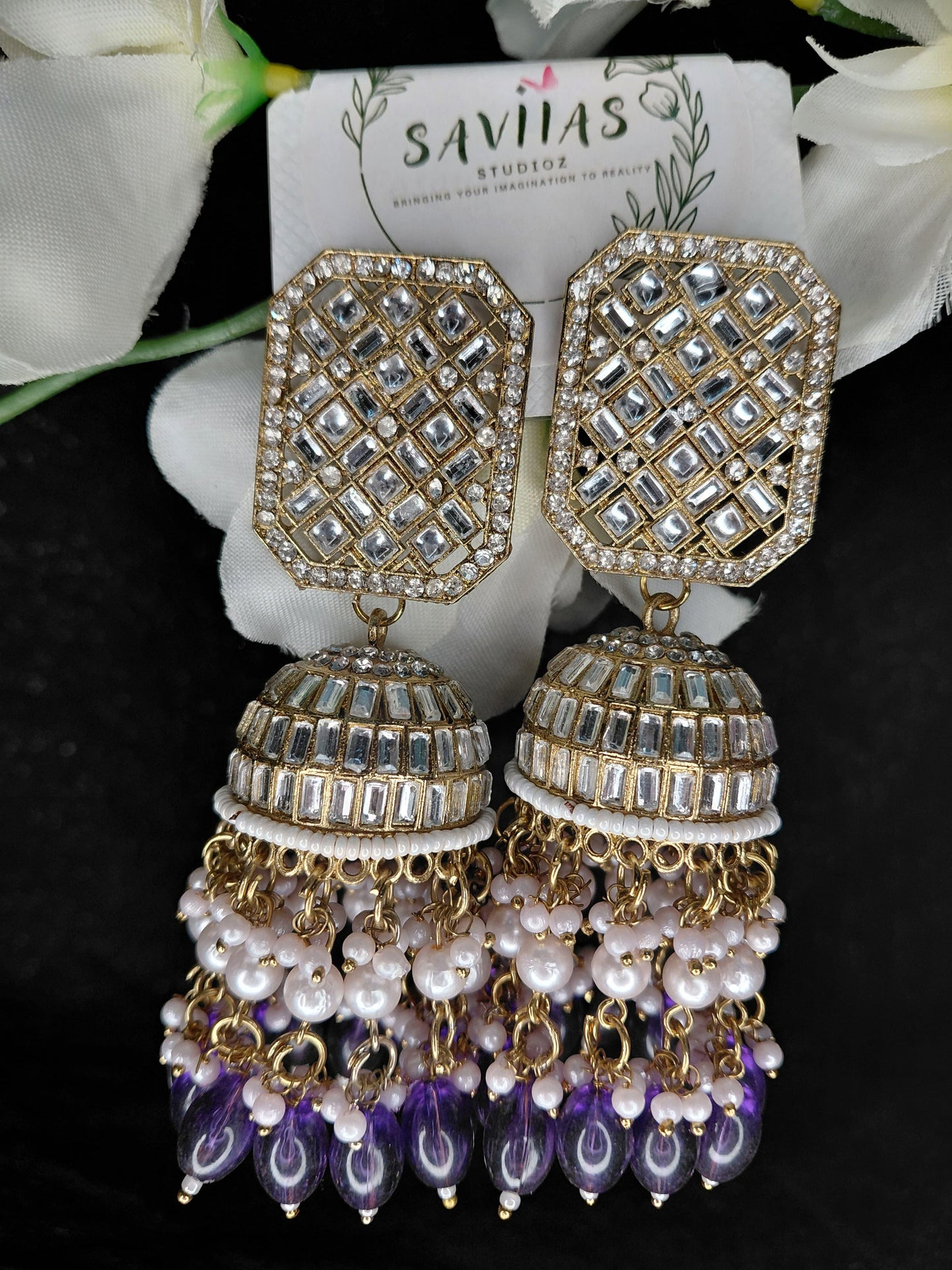 Square Studded Jhumkas