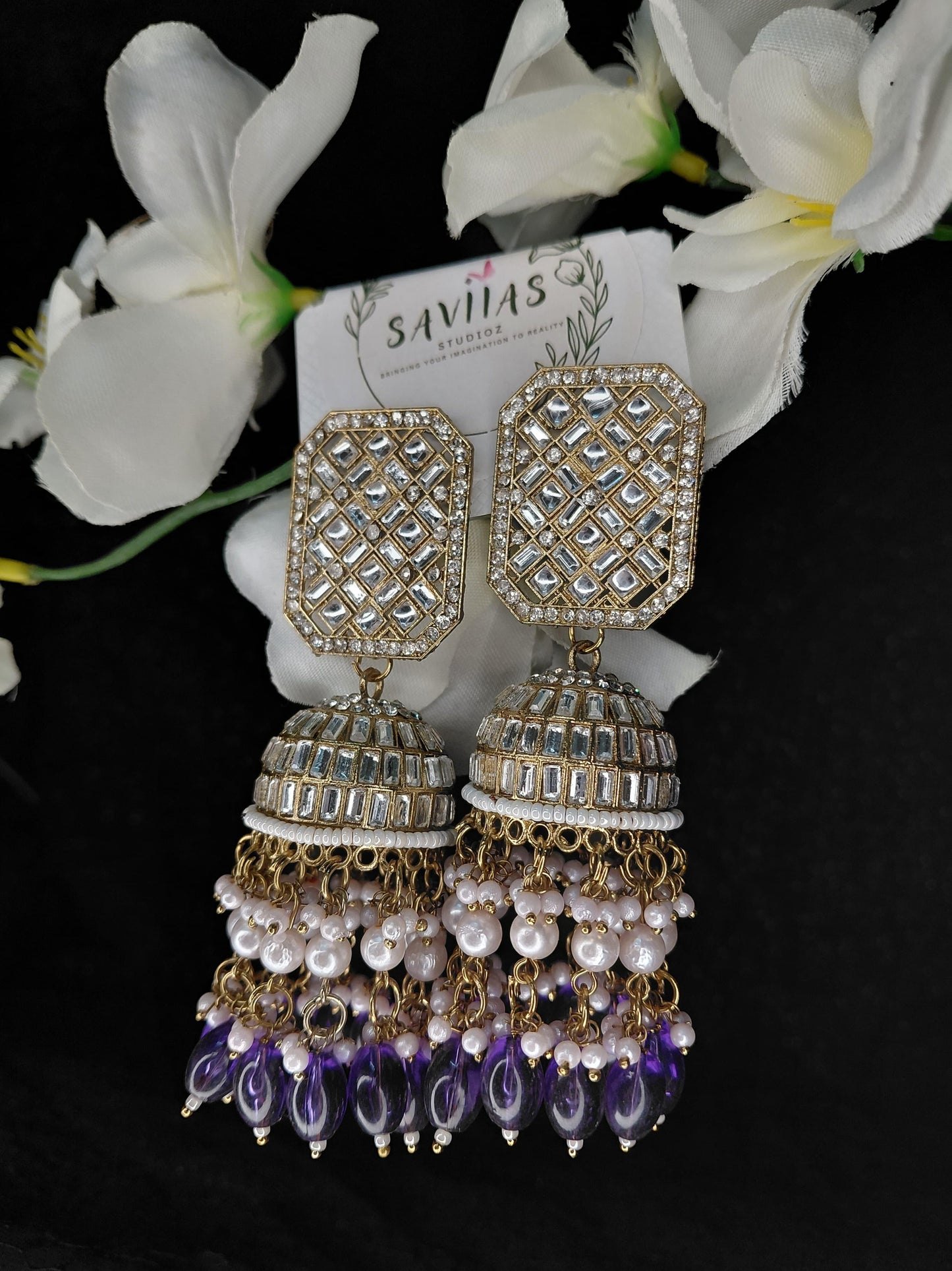 Square Studded Jhumkas