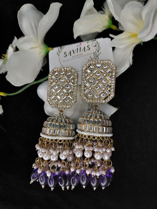 Square Studded Jhumkas