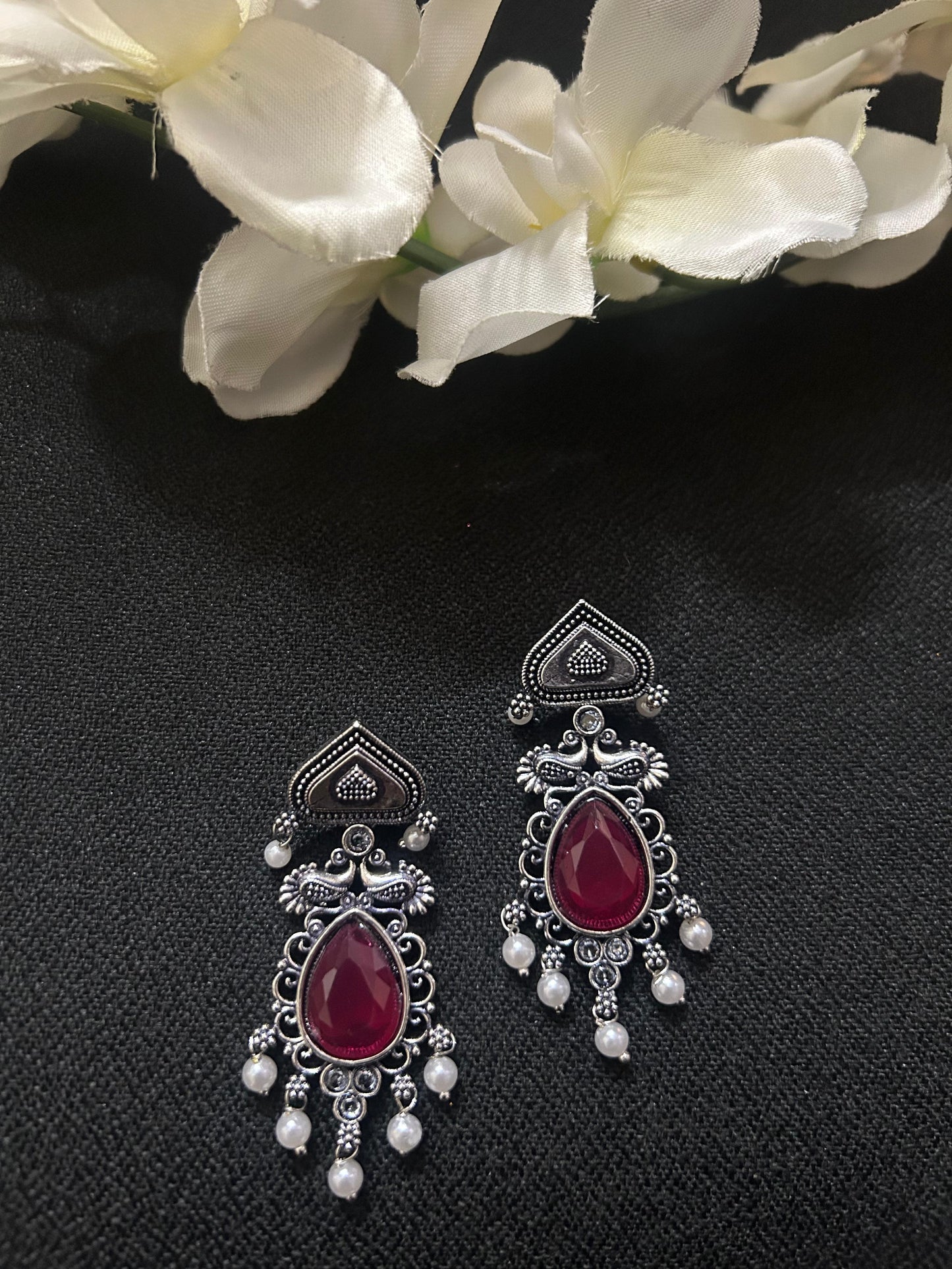 Rani Stone Silver Teardrop
