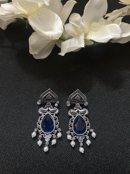 Royal Blue Stone Silver Teardrop