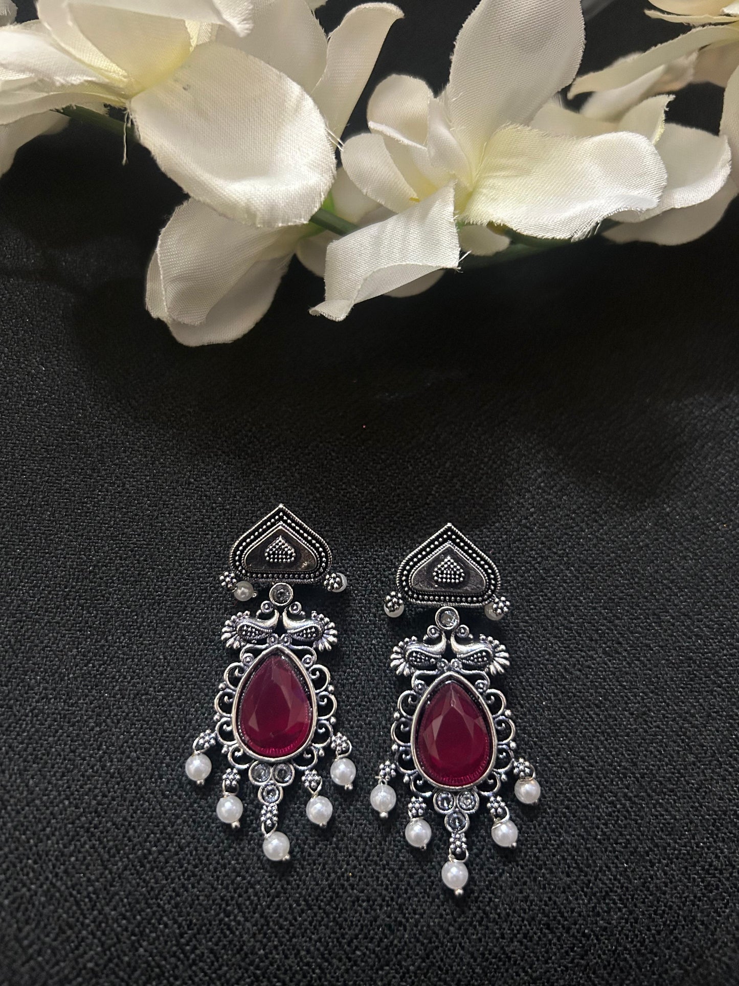 Rani Stone Silver Teardrop