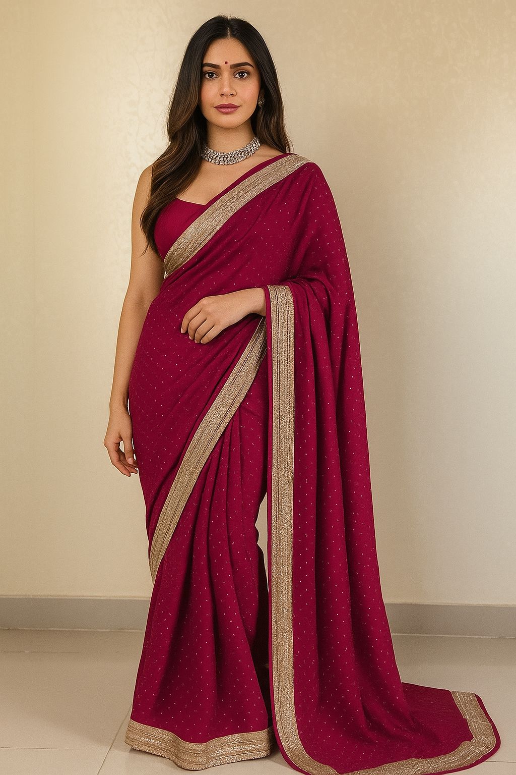 Gulabi Taaron ki chhao wali Saree