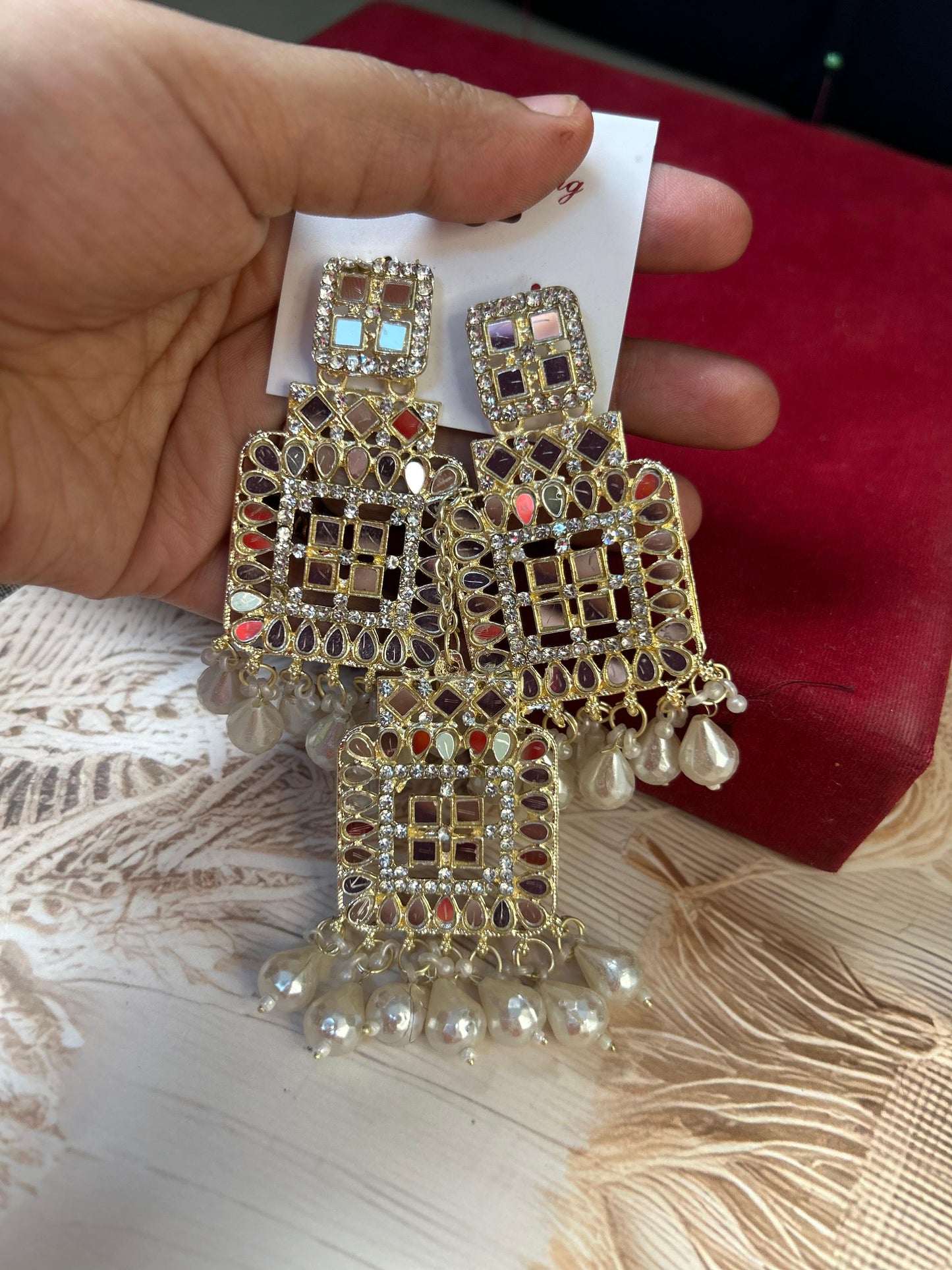 Royal Tika Pearl Earrings and Mang Tika Set