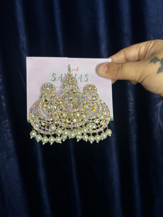 Multicolor Maangtika  Earrings Set