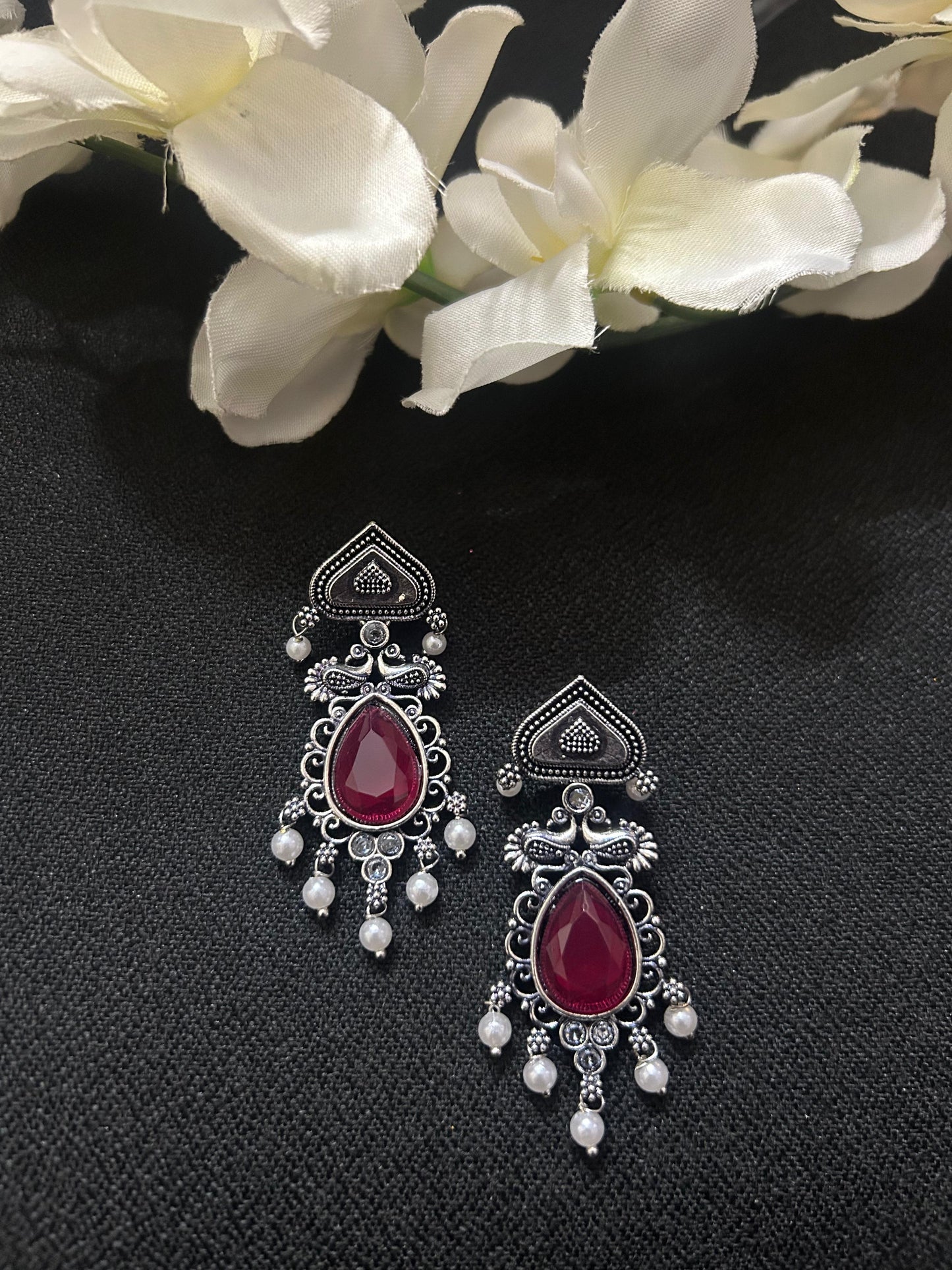 Rani Stone Silver Teardrop