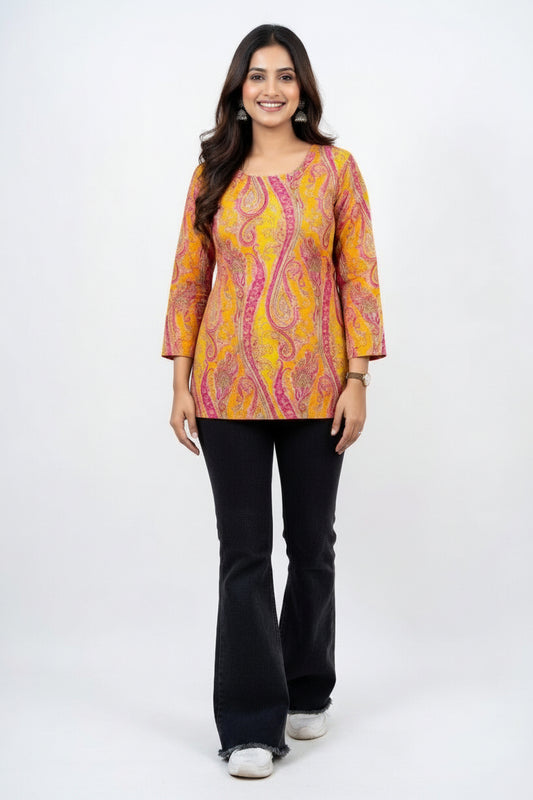 Amber Elegance Back Knot Kurti