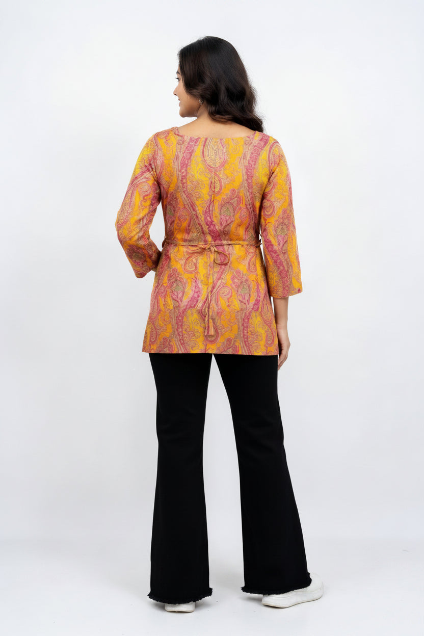 Amber Elegance Back Knot Kurti