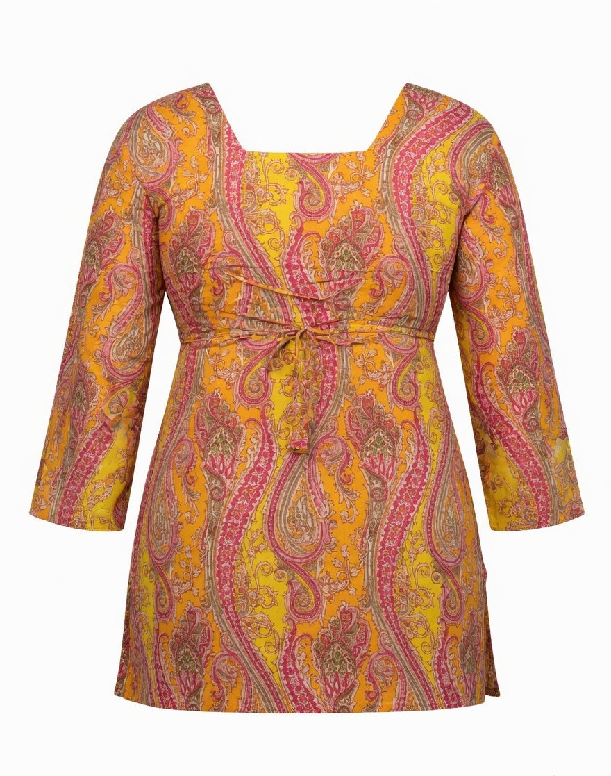 Amber Elegance Back Knot Kurti