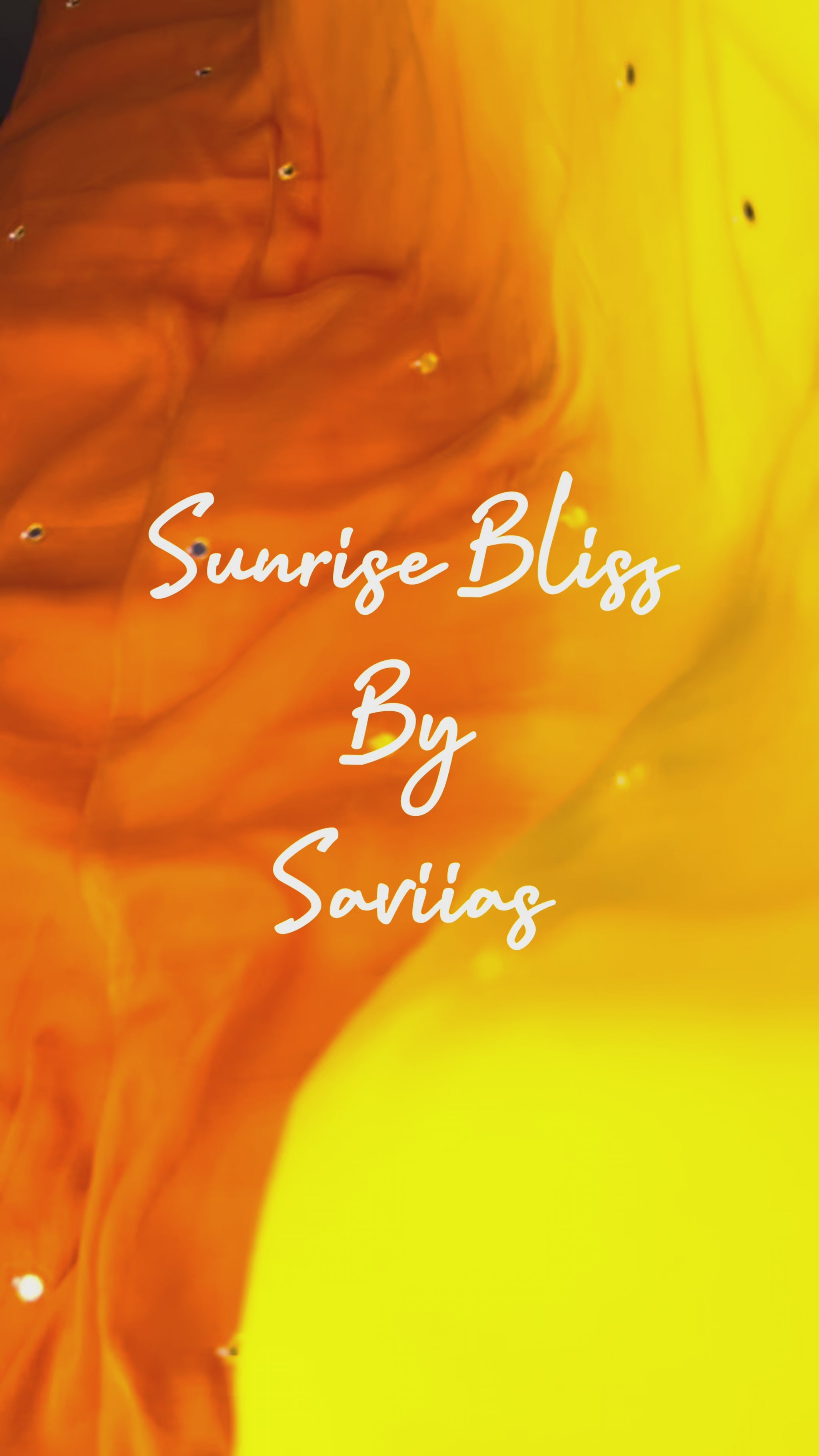 Orange-yellow ombre mirror work saree video, drape and mirror sparkle